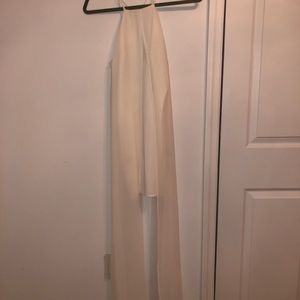 White Short Dress with Thin White Draping